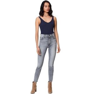 MOTHER Gray Ankle Cropped Jeans